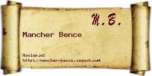 Mancher Bence névjegykártya